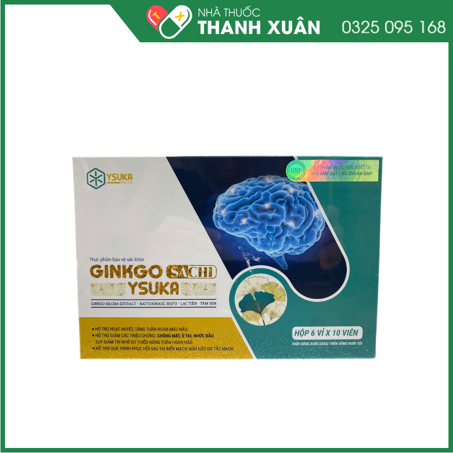 Ginkgo Sachi Ysuka - Hỗ trợ hoạt huyết, tăng tuần hoàn máu não